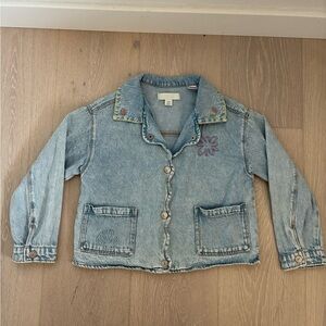 Embroidered Denim shirt jacket